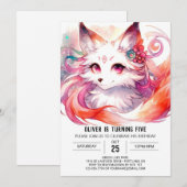 Invitation Anniversaire du renard personnalisé (Devant / Derrière)