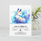 Invitation Anniversaire du renard pour enfants enchantés (Debout devant)