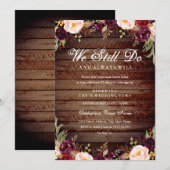 Invitation Anniversaire du renouveau du Vow floral de Bourgog (Devant / Derrière)