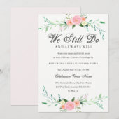 Invitation Anniversaire du renouvellement de Vow Fleur sauvag (Devant / Derrière)