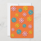 Invitation Anniversaire du Retro Hippie 70's 60's Daisy Pool (Dos)