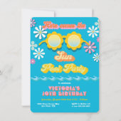 Invitation Anniversaire du Retro Hippie 70's 60's Daisy Pool (Devant)