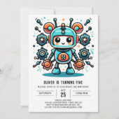 Invitation Anniversaire du robot constructeur (Devant)