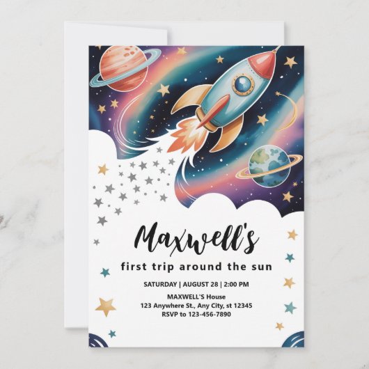 Invitation Anniversaire du Rocket Ship (Devant)