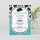 Invitation Anniversaire du rodéo Western Turquoise Wood (Debout devant)