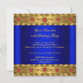 Invitation Anniversaire du roi Prince Royal Blue Gold Red Cro (Dos)