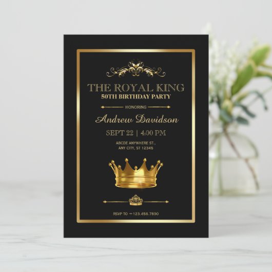 Invitation Anniversaire du roi royal (Debout devant)