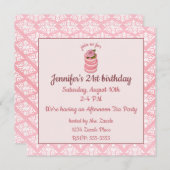 Invitation Anniversaire du rose Macarons (Devant / Derrière)