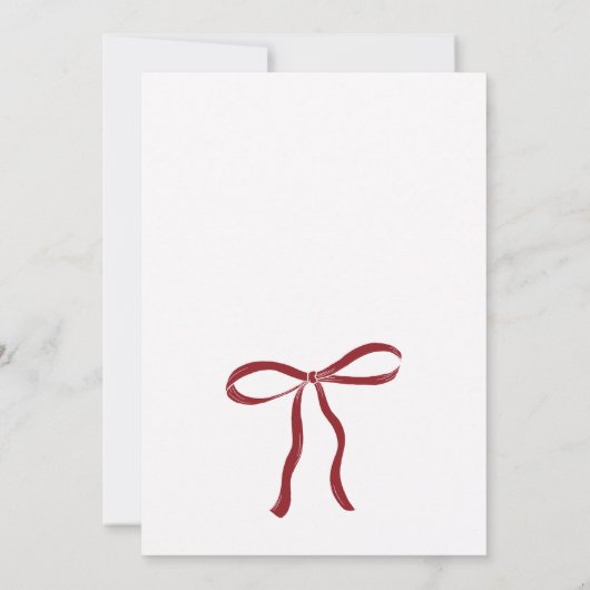 Invitation Anniversaire du ruban arc rouge (Dos)