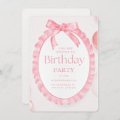 Invitation Anniversaire du Ruffle Rose (Devant / Derrière)