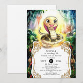 Invitation Anniversaire du serpent Boho Kids (Devant / Derrière)