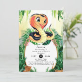 Invitation Anniversaire du serpent de reptiles simples (Debout devant)