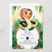 Invitation Anniversaire du serpent de reptiles simples (Devant / Derrière)