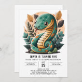 Invitation Anniversaire du serpent modifiable (Devant / Derrière)