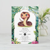 Invitation Anniversaire du serpent vipère de la forêt (Debout devant)