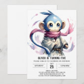 Invitation Anniversaire du singe amusant modifiable (Devant / Derrière)