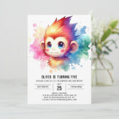 Invitation Anniversaire du singe bohème (Debout devant)