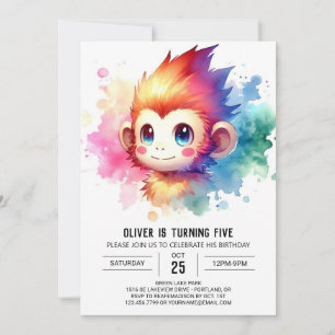 Invitation Anniversaire du singe bohème