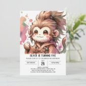 Invitation Anniversaire du singe bohème (Debout devant)