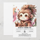 Invitation Anniversaire du singe bohème (Devant / Derrière)