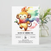 Invitation Anniversaire du singe bohème (Debout devant)