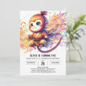 Invitation Anniversaire du singe chic (Debout devant)