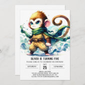 Invitation Anniversaire du singe de Bohême (Devant / Derrière)