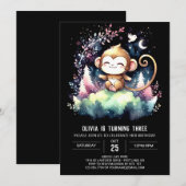 Invitation Anniversaire du singe de la Jungle (Devant / Derrière)