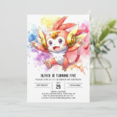 Invitation Anniversaire du singe des enfants rustiques (Debout devant)