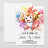 Invitation Anniversaire du singe des enfants rustiques (Devant / Derrière)