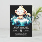 Invitation Anniversaire du singe en ligne (Debout devant)