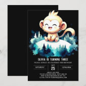 Invitation Anniversaire du singe en ligne (Devant / Derrière)