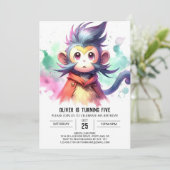 Invitation Anniversaire du singe en ligne (Debout devant)