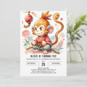 Invitation Anniversaire du singe en ligne (Debout devant)