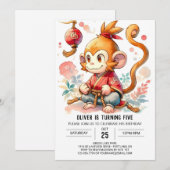 Invitation Anniversaire du singe en ligne (Devant / Derrière)