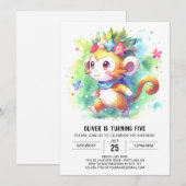 Invitation Anniversaire du singe géant numérique (Devant / Derrière)