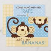 Invitation Anniversaire du singe mod (Devant / Derrière)