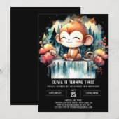 Invitation Anniversaire du singe moderne (Devant / Derrière)