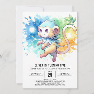 Invitation Anniversaire du singe moderne modifiable