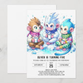 Invitation Anniversaire du singe modifiable (Devant / Derrière)