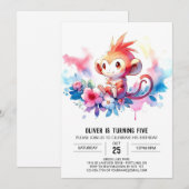 Invitation Anniversaire du singe numérique de Bohême (Devant / Derrière)