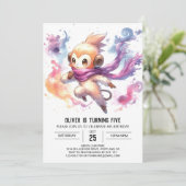 Invitation Anniversaire du singe numérique enchanté (Debout devant)