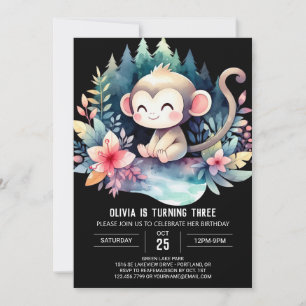 Invitation Anniversaire du singe personnalisé
