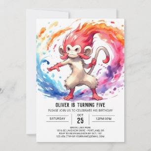 Invitation Anniversaire du singe personnalisé moderne
