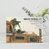 Invitation anniversaire du soldat militaire (Debout devant)