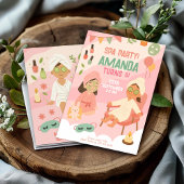 Invitation Anniversaire du Spa rose mignon Pastel