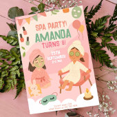 Invitation Anniversaire du Spa rose mignon Pastel