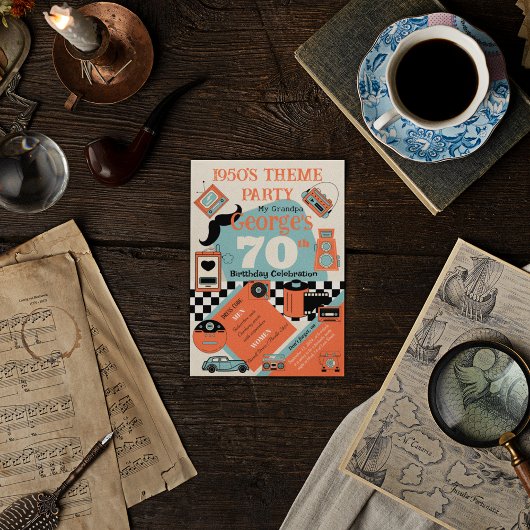 Invitation Anniversaire du style des années 50