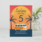 Invitation Anniversaire du surf Retro (Debout devant)