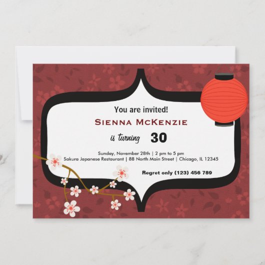 Invitation Anniversaire du Sushi (Devant)